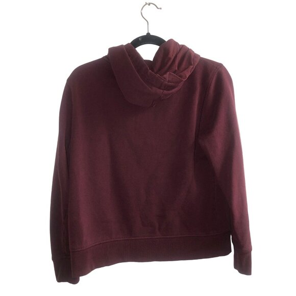 AMAZON ESSENTIALS- WOMENS BURGUNDY PULLOVER KANGAROO POCKET HOODIE SIZE MEDIUM - Picture 2 of 6